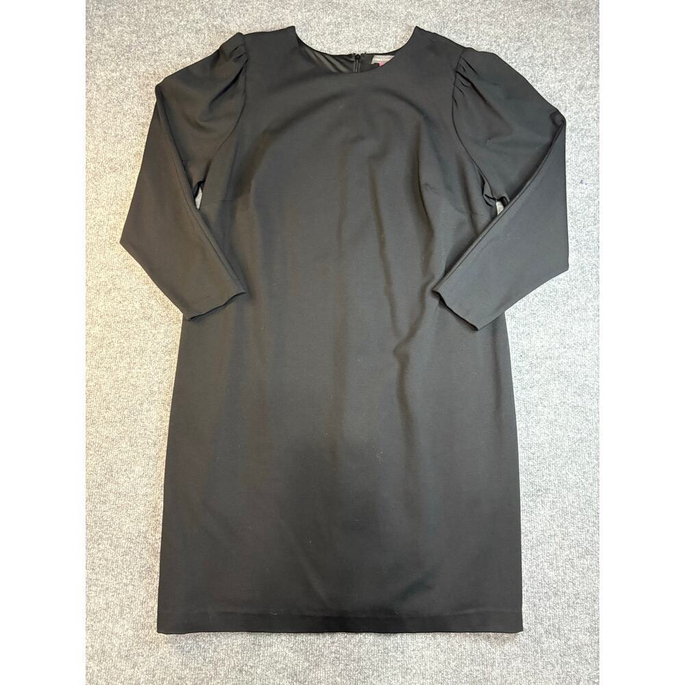 Vince Camuto Size 18W Black Knee Length Dress Fully Lined Pleated Sleeves